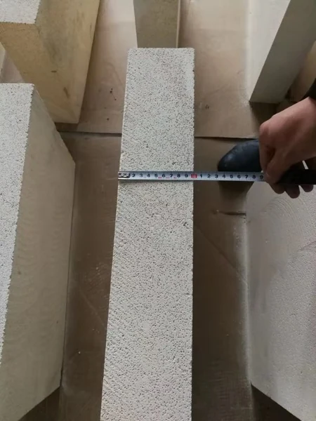Tape measure across a sample insulation block section